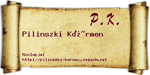 Pilinszki Kármen névjegykártya